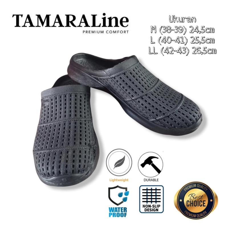 Sepatu Sandal Selop Slide Slip on Karet Pria Dewasa / Remaja - TAMARALINE 223 / Bahan Premium Lentur Empuk Ringan Kuat Anti Slip Anti Air / Model Sporty Santai Rumah Kerja Outdoor Kamar Mandi  Murah Original