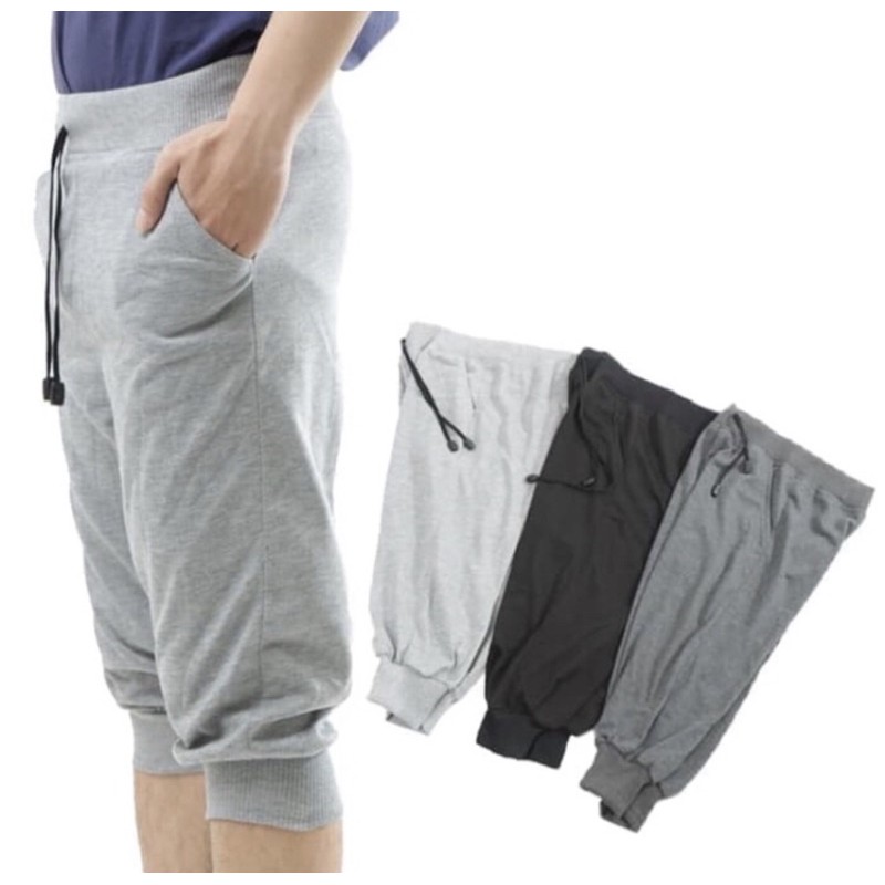 PREMIUM CELANA  JOGER  SWEATPANTS DEWASA  PENDEK 3 4 POLOS 