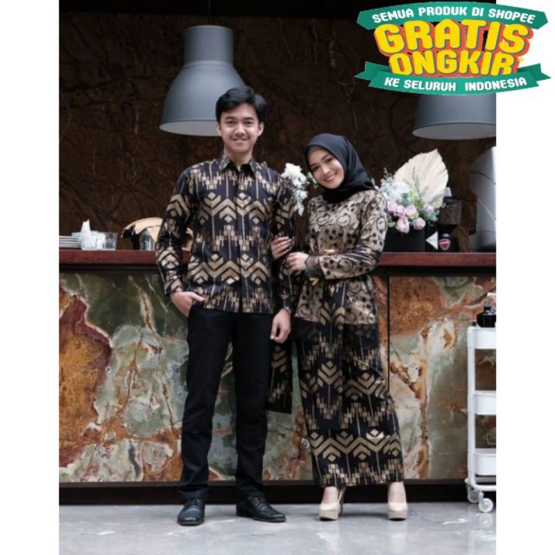 BAJU COUPLE KEBAYA BROKAT KONDANGAN TUNANGAN KAPEL AKITA WIDBATIK UWIKBATIK