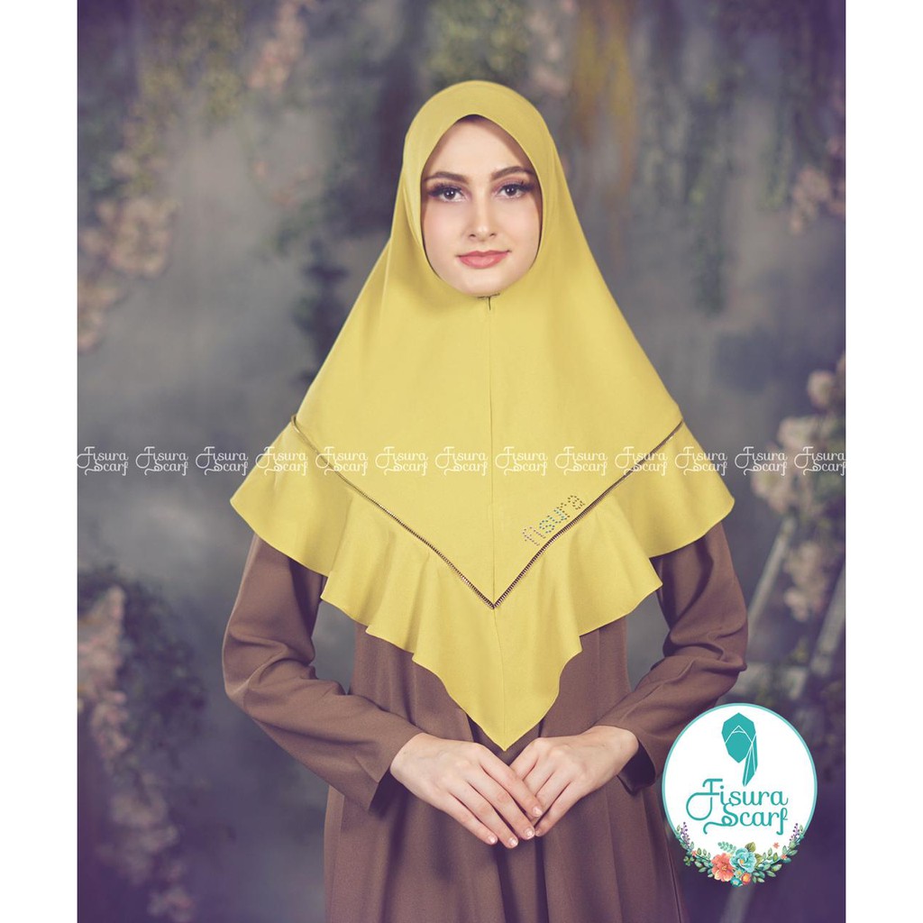 ORIGINAL Khimar Syari Hilwa by Fisura Scraft / jilbab syar'i ceruty pesta ori realpic