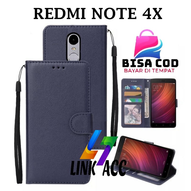 XIAOMI REDMI NOTE 4X FLIP LEATHER CASE PREMIUM-FLIP WALLET CASE KULIT UNTUK XIAOMI REDMI NOTE 4X - C