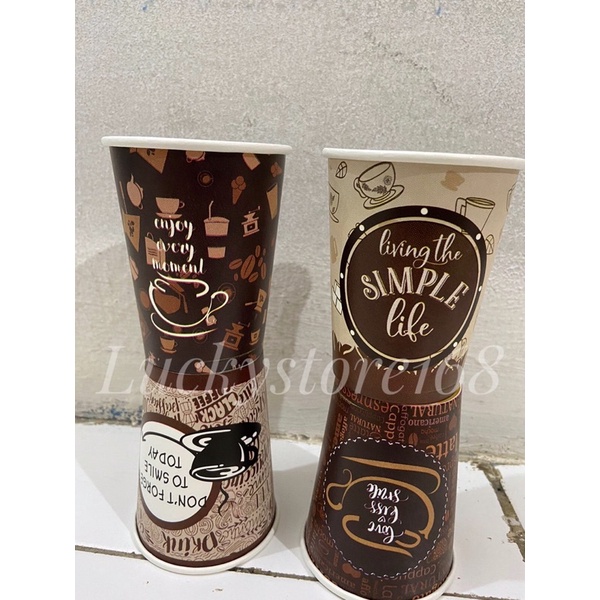 Hot Paper Cup Motif / Gelas Kertas Motif 9 Oz (220ml) - Tanpa Penutup