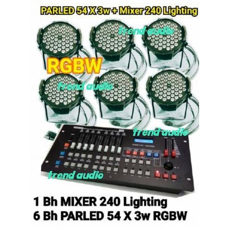 Paket Lighting Lampu Panggung Par Led Rgbw 54X3 Watt + Mixer Dmx 240