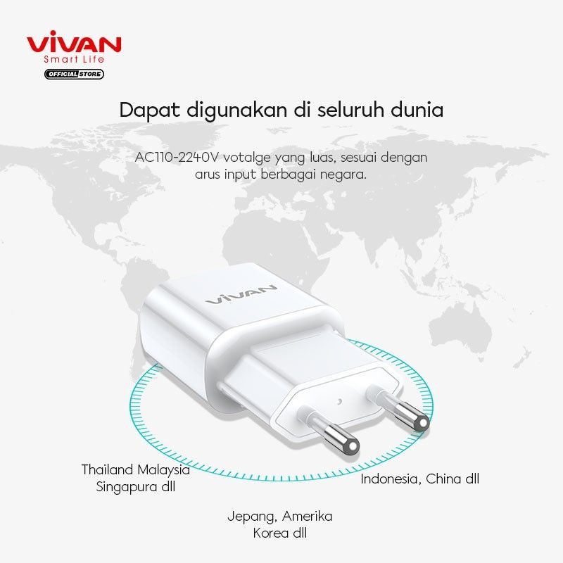 Vivan Power Super II 18W 3A Charger with type-C Cable