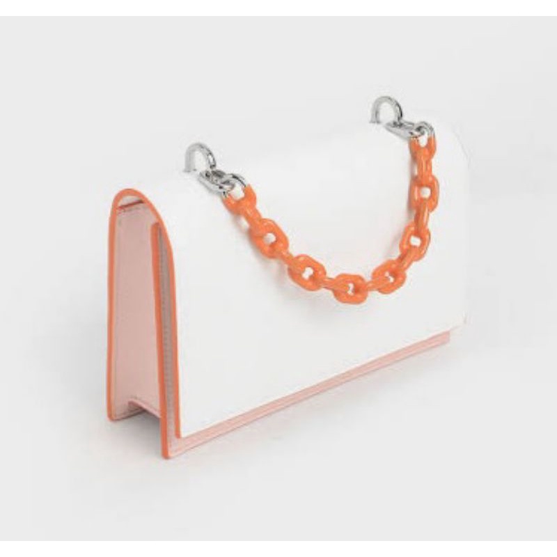 Tas Selempang/Shoulder/Hand Bag Wanita CK2-50770424-1 Two-Tone Chain Top Handle Bag Original Peach