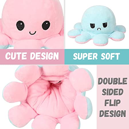 Viral !! Boneka Gurita Bolak Balik Cumi Octopus Doll Emoji Lucu Bahan halus Lembut Murah