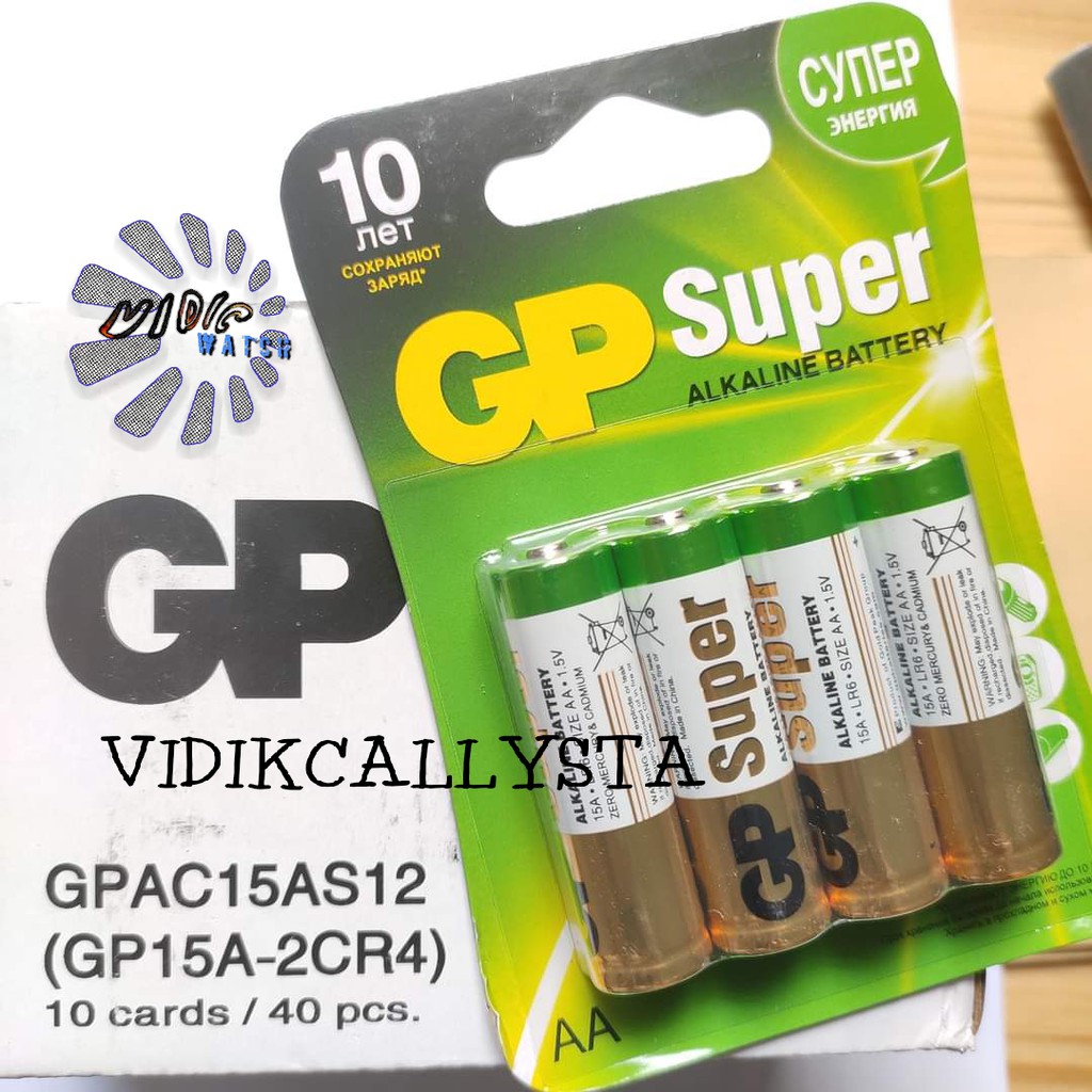 ORIGINAL BATU BATTERY BATREI GP SUPER AA A2 ISI 4 ASLI