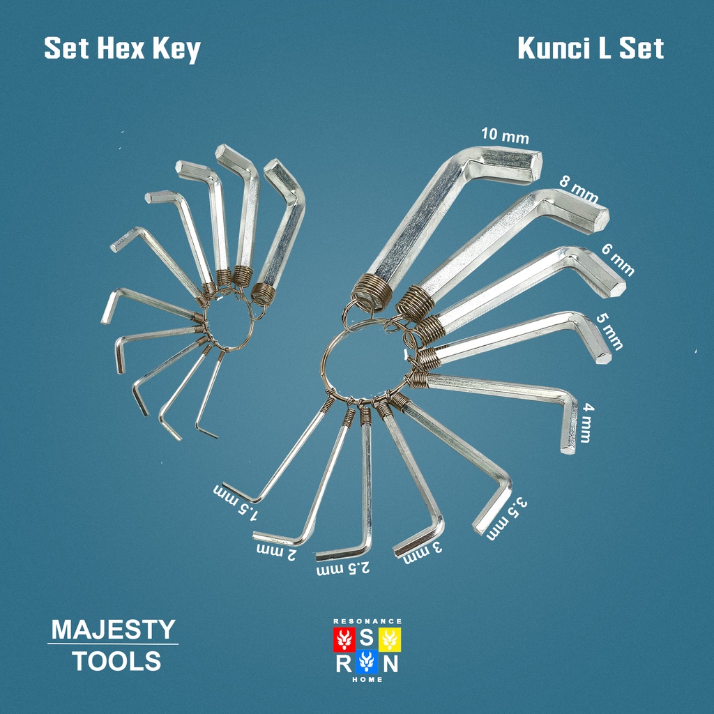 Kunci L Set (10 Pcs) / Hex Key | Resonance Home