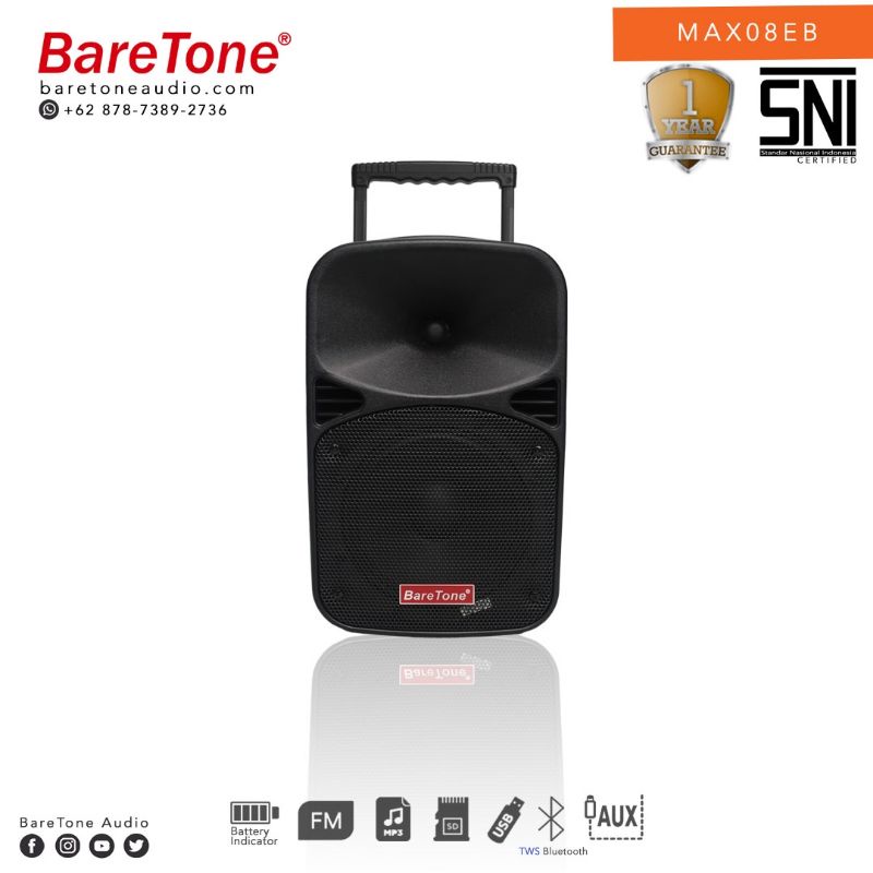 Speaker Portabel Meeting Wireless Baretone MAX8EB USB Bluetooth