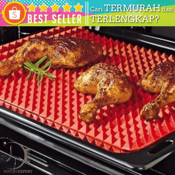 Aihogard Alas Masak Pyramid Silicone Non-stick Oven Baking Tray Mat - JJ1370-01 - Red