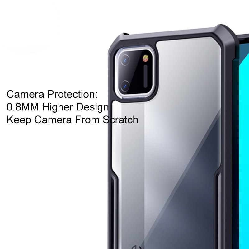 Case Realme C20 2021 New Armor Shockproof Transparent Casing + Tempered Glass Full Layar