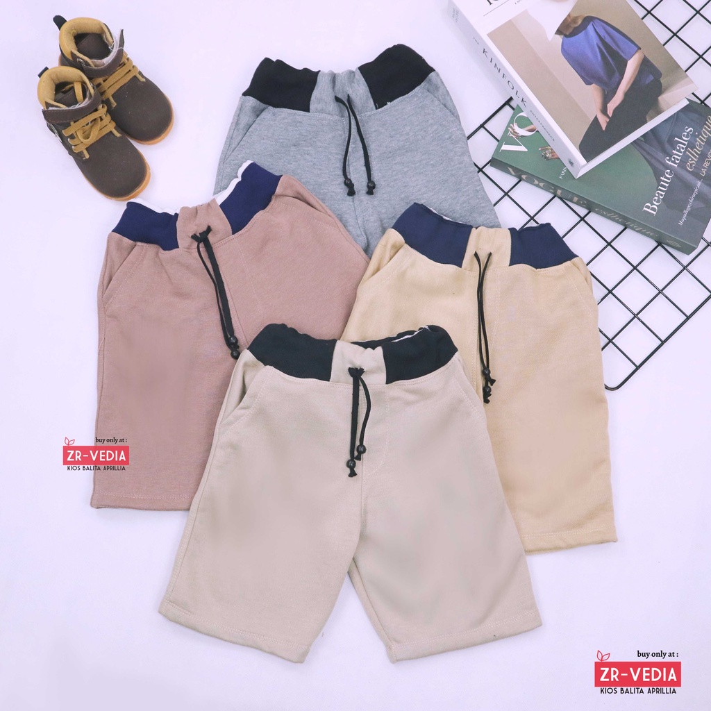 Celana Pendek Polos Bryan uk 1-8 Tahun / Quality EXPORT Bawahan Pendek Polos Anak Laki Perempuan Pants ZR Vedia