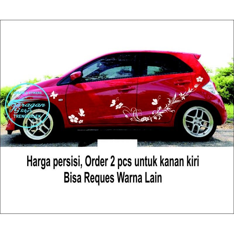 sticker cutting sticke motif batik bunga sticker mobil Brio jass Ayla Yaris Agya Swift Juke Nismo dl