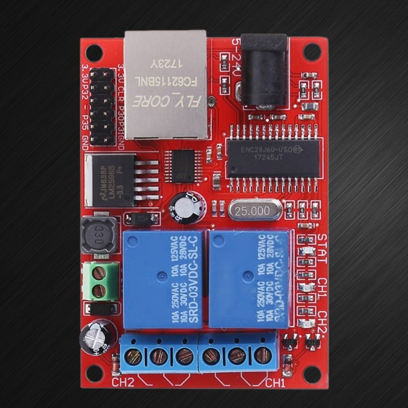 Btsg LAN Ethernet 2arah Relay Board Delay Switch TCP/UDP Controller Module WEB Server