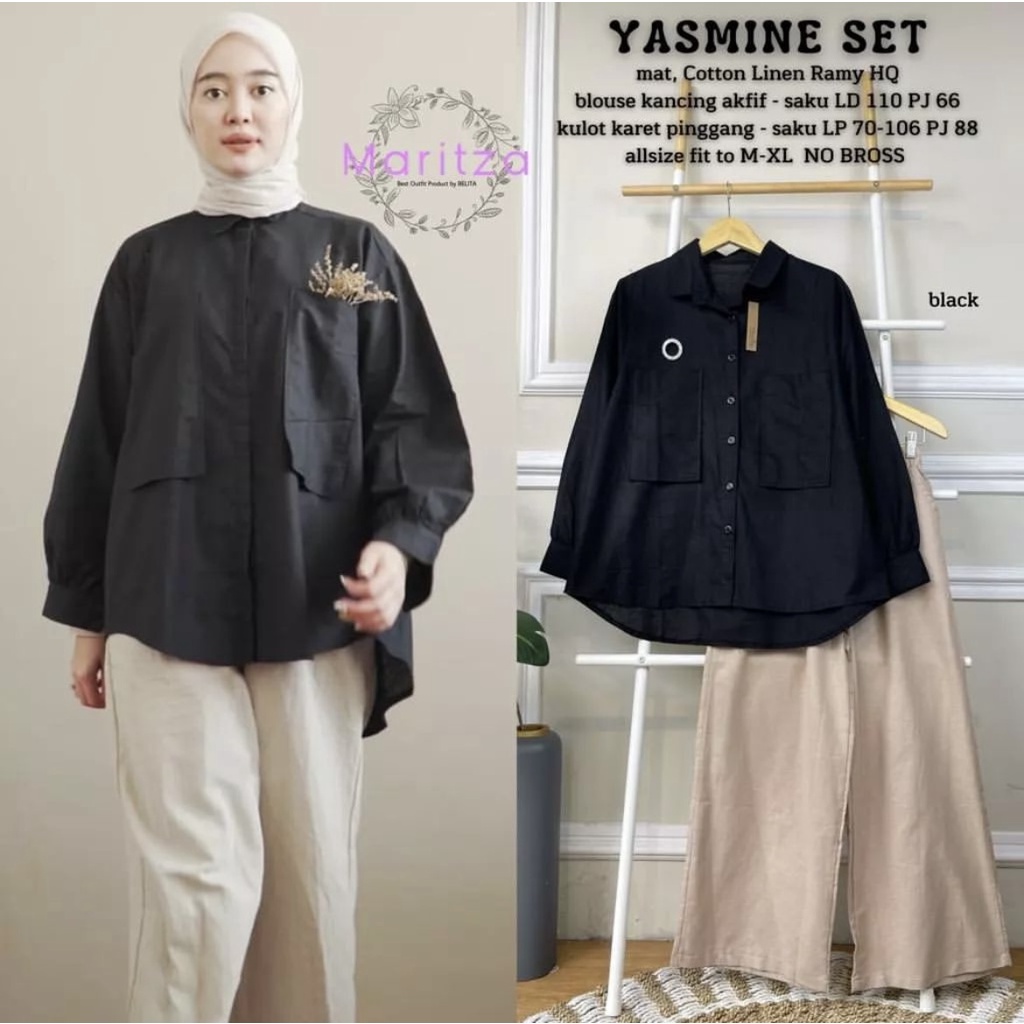 Yasmine set ( shirt + kulot ) setelan one set