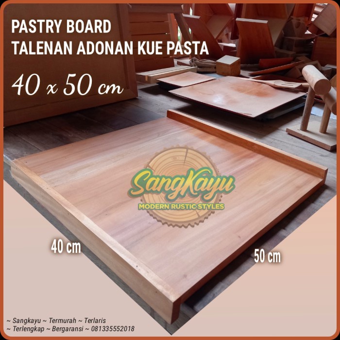 Pastry board talenan kue 50x40cm kayu talenan adonan kue pasta board