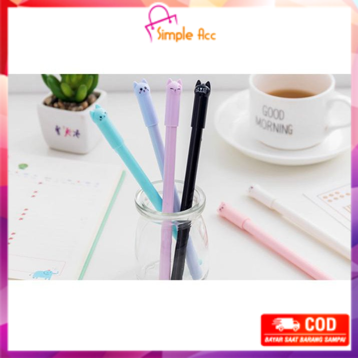 

~COD~ DO-A14 Pulpen Gel Karakter Kucing / Pena Unik Bolpen Motif Kucing Stationary Alat Tulis UNIK