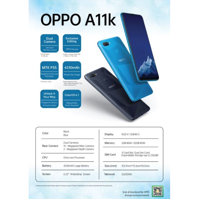 Miliki handphone Oppo A11k New istimewa
