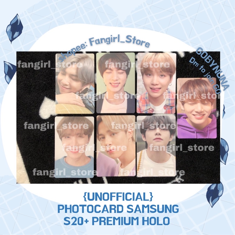 [premium] SAMSUNG galaxy S20+ PHOTOCARD unofficial high quality 98% suga melet buds s20 namjoon seok