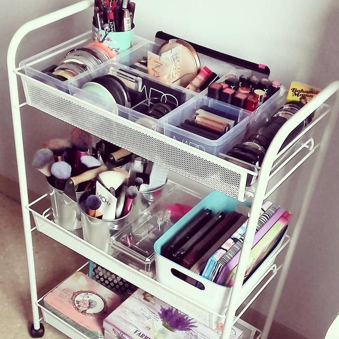 Troli 3 Susun Serbaguna Dengan Roda Rak Dapur Kitchen Trolley Make Up Lakulaku76