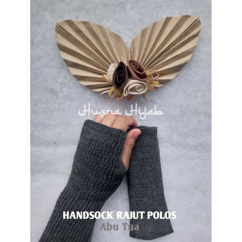 [HUSNA COLLECTION] Handsock Rajut Polos Ecer / Manset Rajut