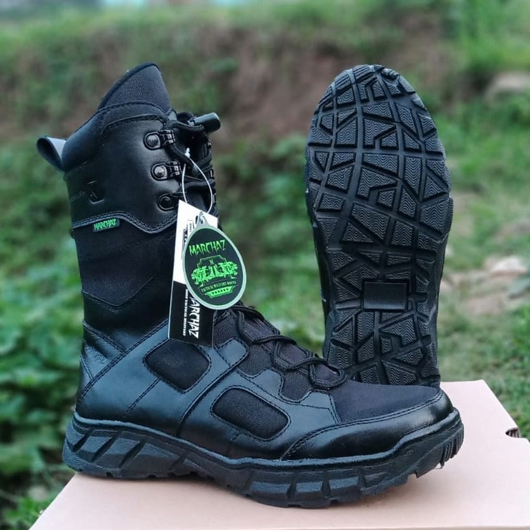 Sepatu Pdl Ninja Kulit Asli MARCHAZ Sepatu PDL Tni Polri Security Satpam Sepatu Boots Pria Wanita