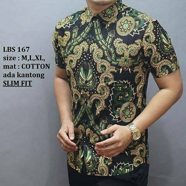 LBS 167 kemeja batik slimfit pria