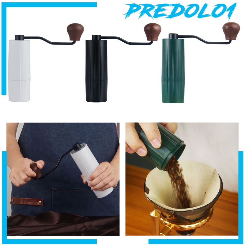 Predolo1 Mesin Penggiling Biji Kopi Manual Mini Bahan Stainless Steel Warna Putih