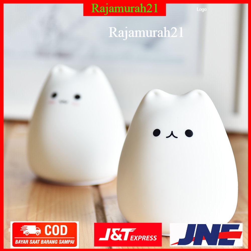 Little Cat Lampu Tidur LED RGB Light Model Cute Cat -  White - 7RLL09WH