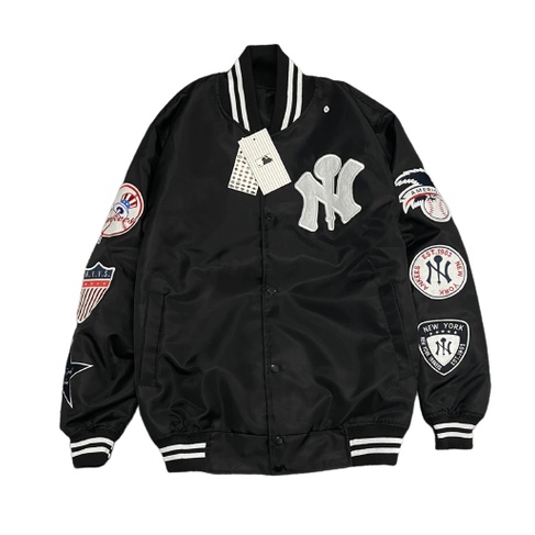 VARSITY JACKET- LOGO NY BIG HITAM BORDIR FULLTAG PREMIUM VARCITY JACKET