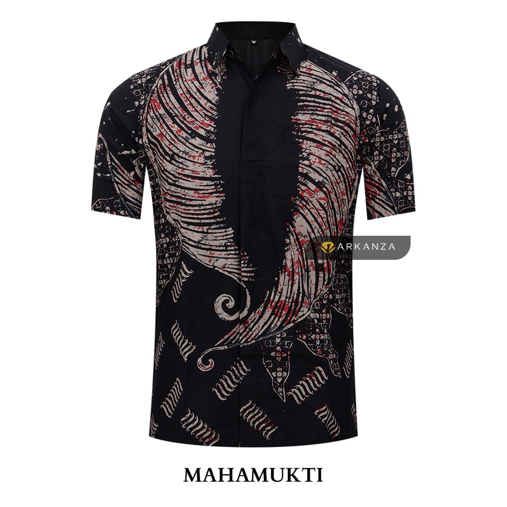 BATIK ARKANZA Motif MAHAMUKTI Hem Atasan Kemeja Baju Batik Pria Cowok Laki Laki Slimfit Full Lapis Furing Lengan Panjang Lengan Pendek Original Asli Batik Arkanza Solo Laweyan Size S M L Xl XXL Bahan Katun Premium Motif Abstrak Prabuseno Antasena