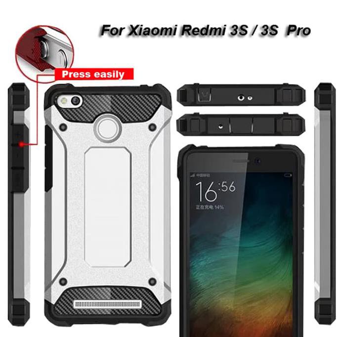 NEW SPIGEN TOUGH ARMOR XIAOMI REDMI 3 3S PRO(IRON/RUGGED/CASE/TA TECH/MAN) - HITAM MILENIA