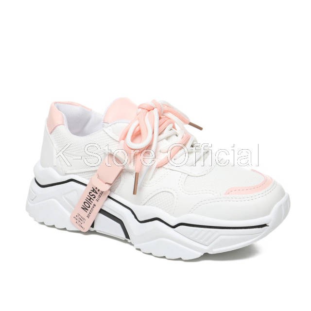 K-Store Official - PVN Sepatu Wanita Sneakers Korea Import Casual Shoes Putih New 0994
