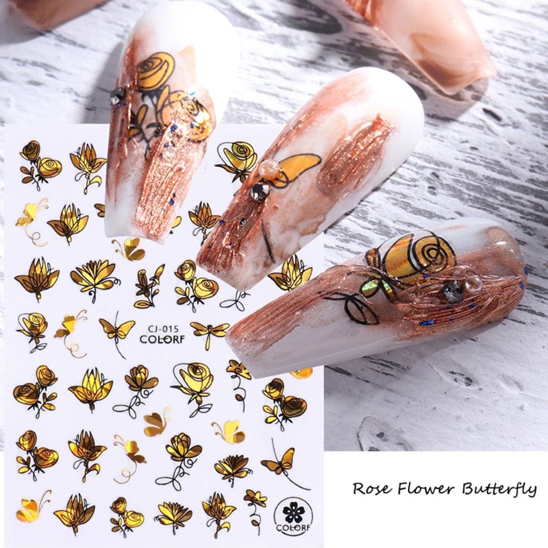 Siy Stiker Kuku Motif Daun Musim Gugur Untuk Dekorasi Nail Art