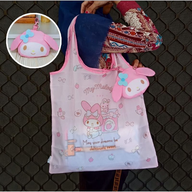 Tas belanja Lipat Original Miniso Melody dan kuromi