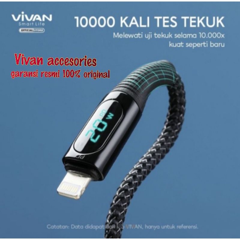 VIVAN VCL100 USB-C to lightning iPhone. Cable Smart Digital Display IPhone