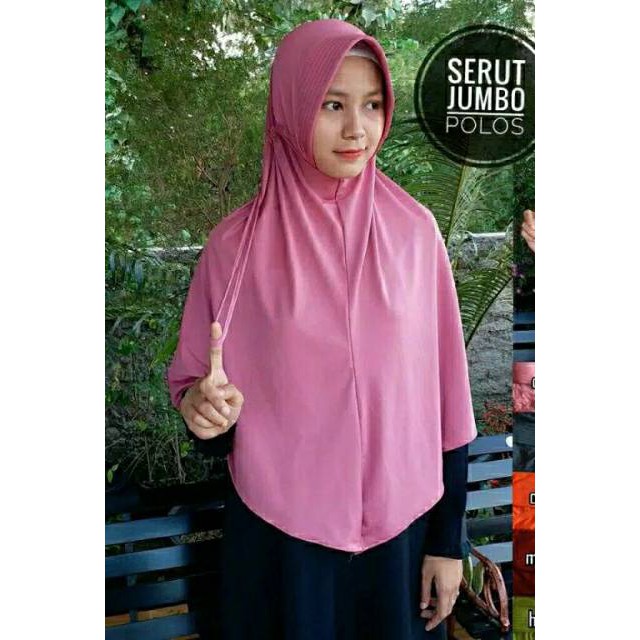 SERUT JOKOWI UKURAN JUMBO JILBAB INSTAN KHIMAR POLOS JERSEY SYARI HIJAB XL SUPER