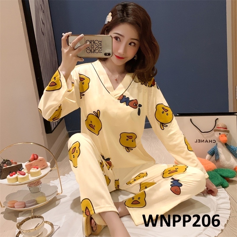 Piyama Wanita Baju Tidur Wanita Satin Pineapple - WNPP124 - WNPP125