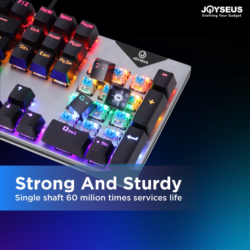 Joyseus Keyboard mechanical komputer Gaming USB Cable RGB Tahan Air - KEY01-4