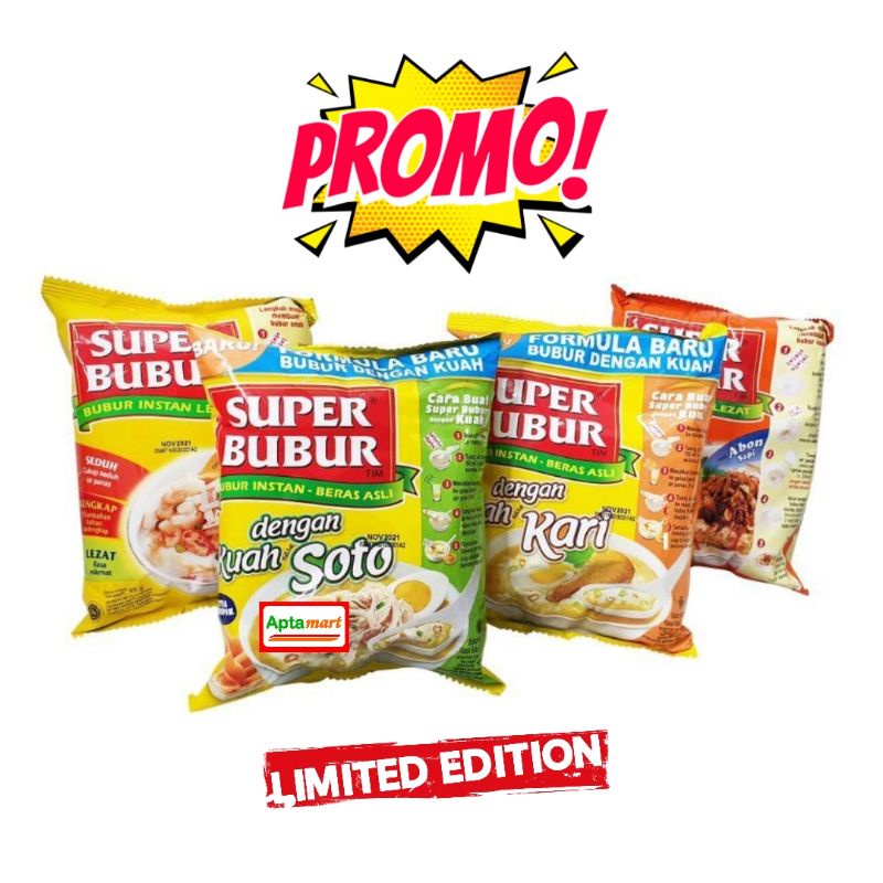 

Super Bubur - Bubur Instan Lezat - Netti 45 gr-Mayora.(Anda Belanja Anda Beramal)
