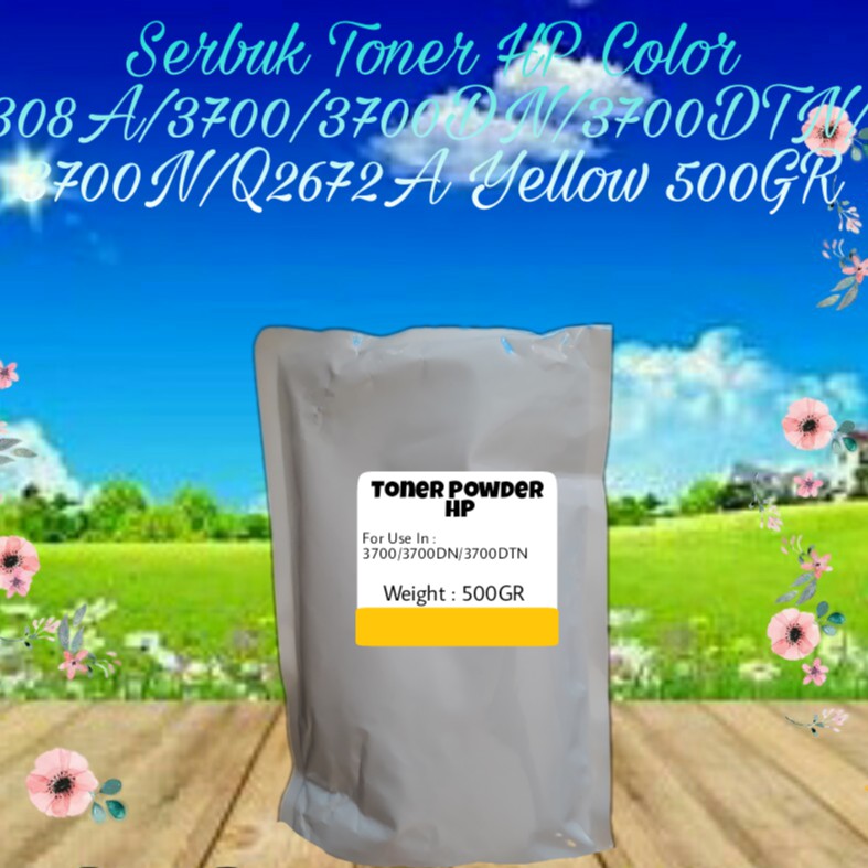 Serbuk Toner Refill Bubuk Powder HP 308A 3700 3700DN 3700DTN 3700N Series Q2672A Yellow 500gr