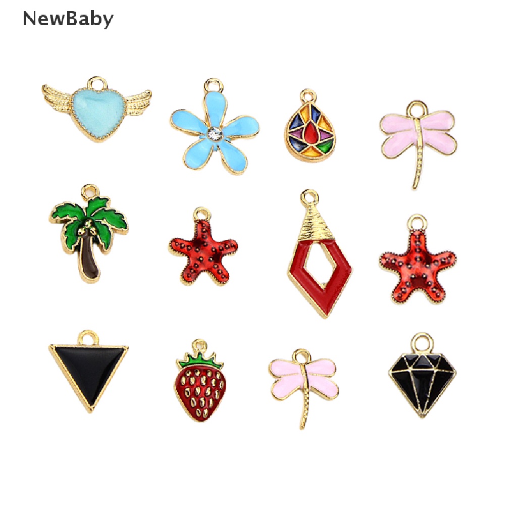 30 Pcs / Set Liontin Enamel Charms Bahan Metal Gaya Campur Untuk Kerajinan Perhiasan