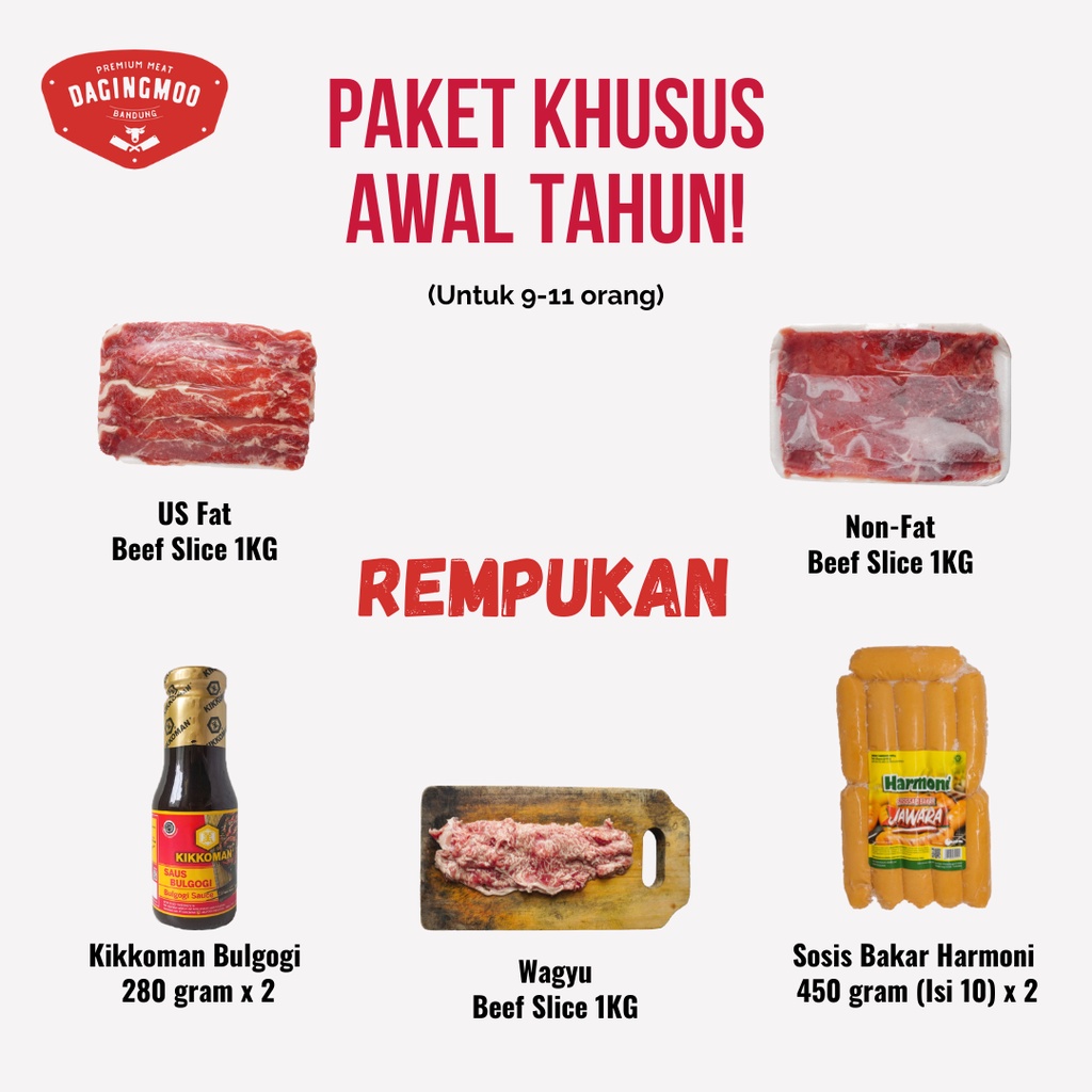 

Paket BBQ Awal Tahun REMPUKAN (Cocok Untuk 9-11 orang) / HARGA KHUSUS!