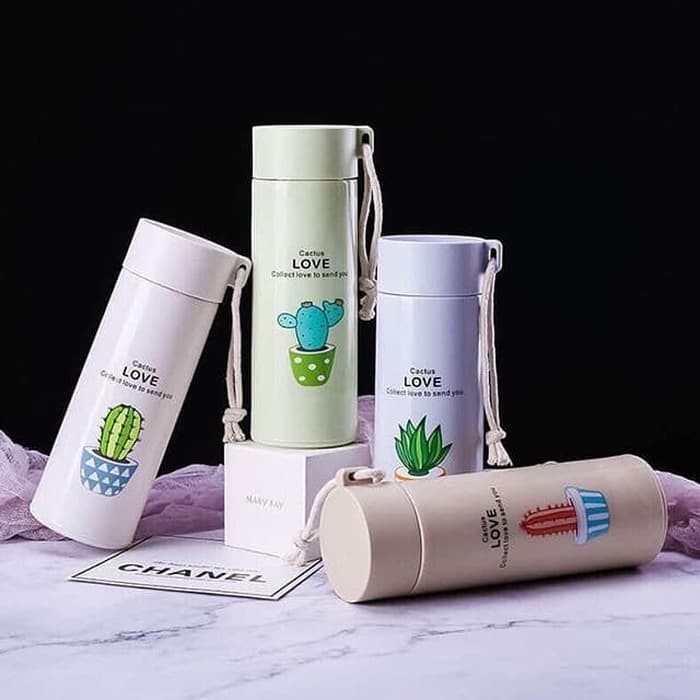 Botol Minum Kaktus - Botol Air Minum Kaca - Tempat Air Minum Serbaguna