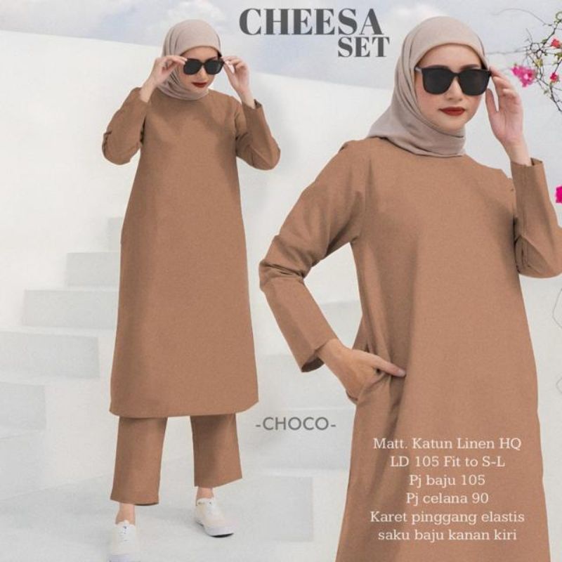 CHEESA SET SETELAN WANITA TERBARU BAHAN LINEN