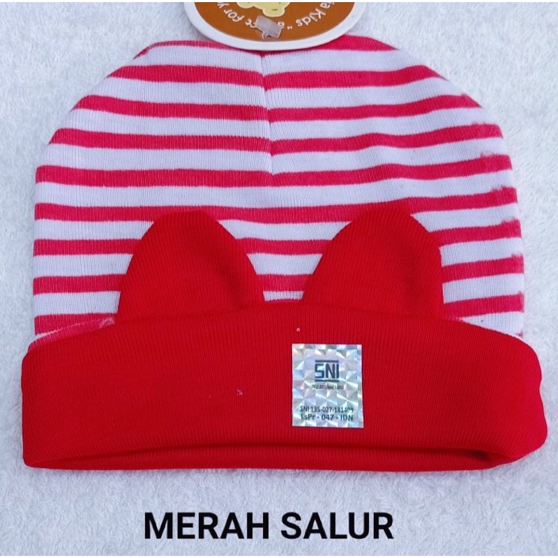 Topi bayi halus 0-4 bulan / kupluk baby penghangat kepala