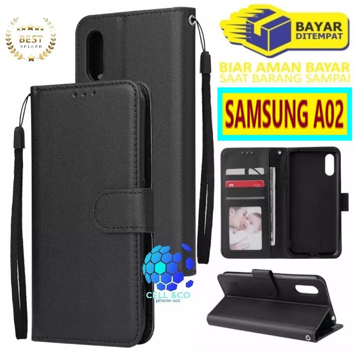 Flip cover SAMSUNG A02 Flip case buka tutup kesing hp casing flip case Premium Leather Wallet