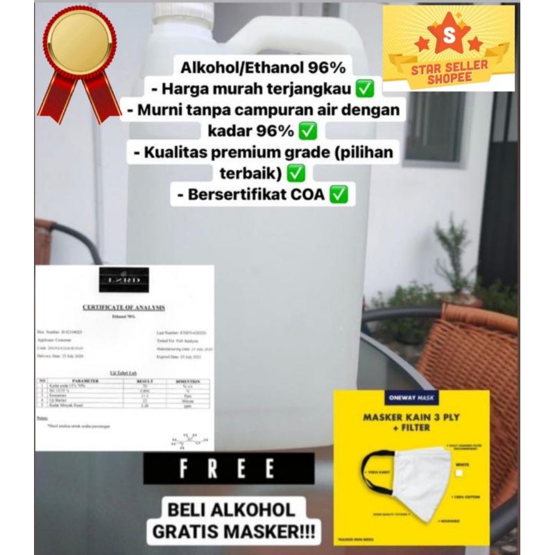 Alkohol 96% isi 5L