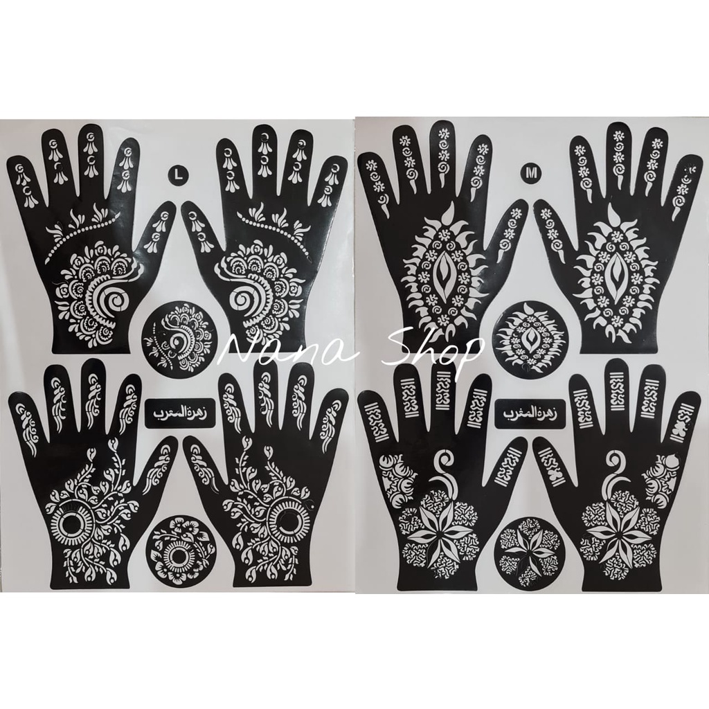 4 Pcs Stiker Henna Tangan Cetakan Henna Shopee Indonesia