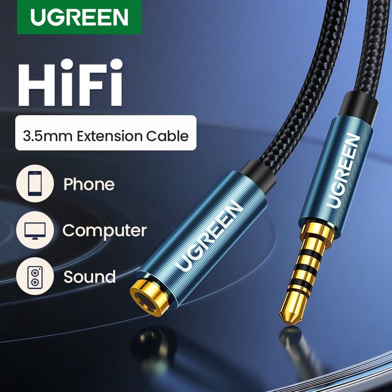 UGREEN Kabel Extension Jack Audio Microphone 3,5mm TRRS 4 Pole Male to Female